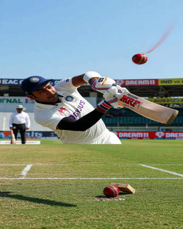 Indian cricket batter playing a pull shot during a daytime ODI